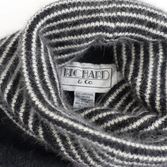 Vintage Richard & Co. Two Piece Black & Purple Turtleneck Sweater &  Skirt Set S - Picture 14 of 15